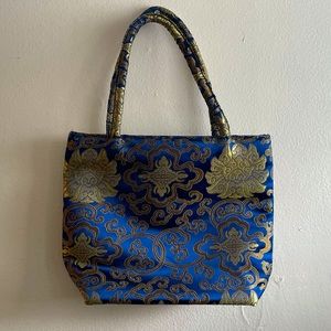Blue Bag with Gold Details